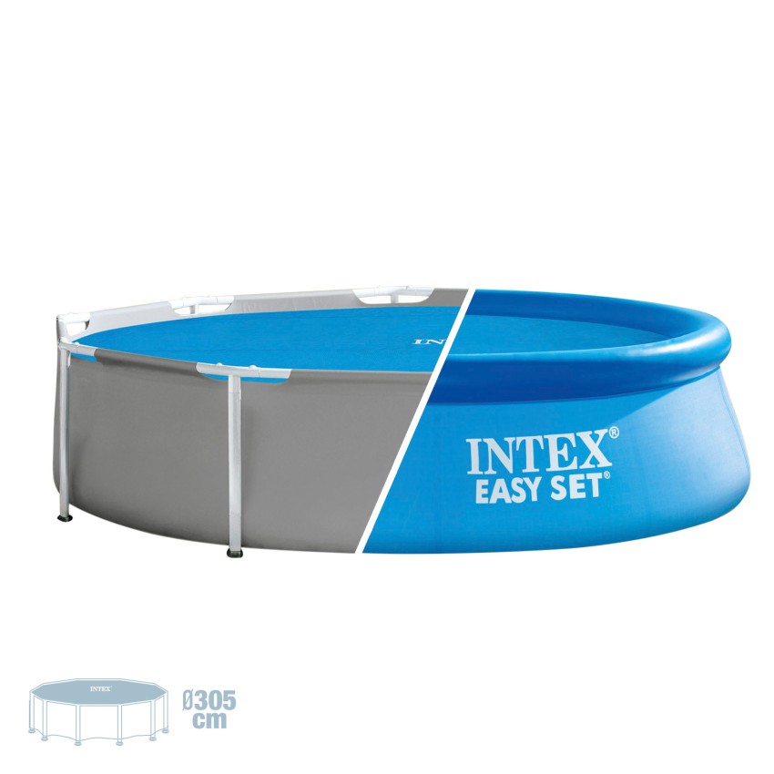 Cobertura solar INTEX de 290 cm de diâmetro para piscinas desmontáveis de 305 cmde diâmetro. Bolhas de ar selado com espessura d