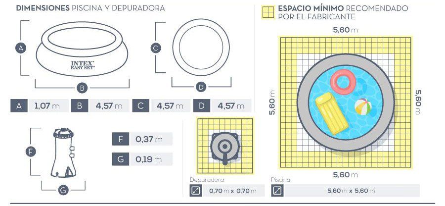 28166-PISCINA EASY SET 457X107CM SET COMPLETO 12430L