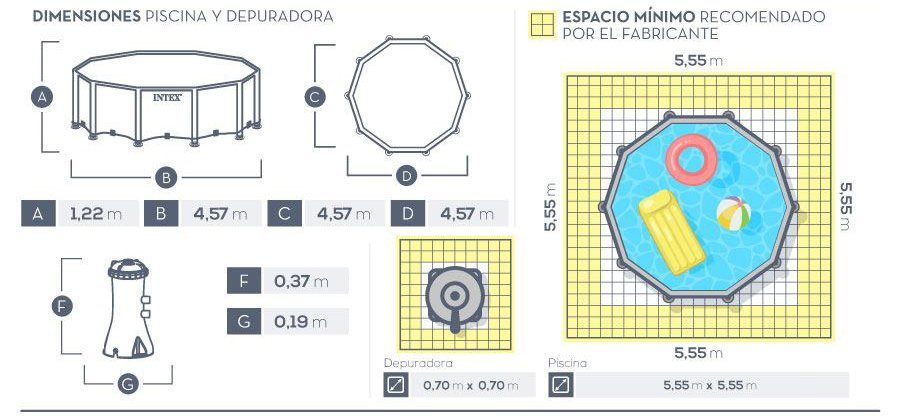 28236NP-PISCINA METAL FRAME 457X122CM (SET COMPLETO)